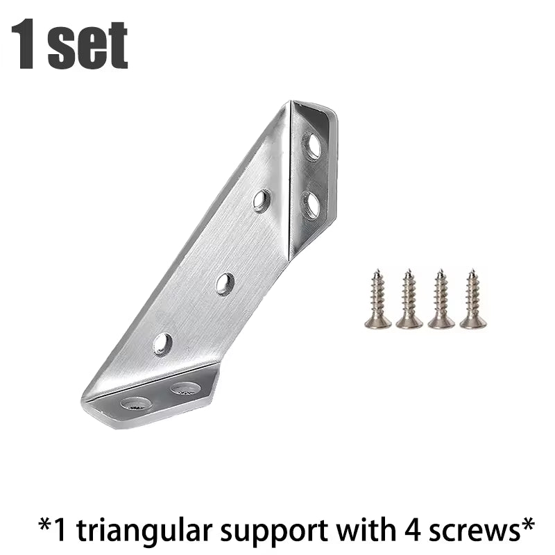 "Stainless Steel Heavy Duty Angle Brackets - Set of 4 for Furniture, Drawers, and Shelves"