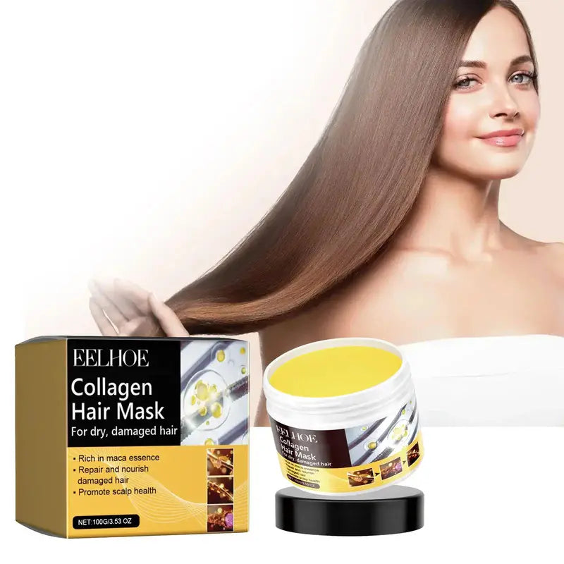 Revitalizing Collagen Hair Mask for Hydrating and Nourishing Dry, Damaged Hair - Unisex Haircare Treatment