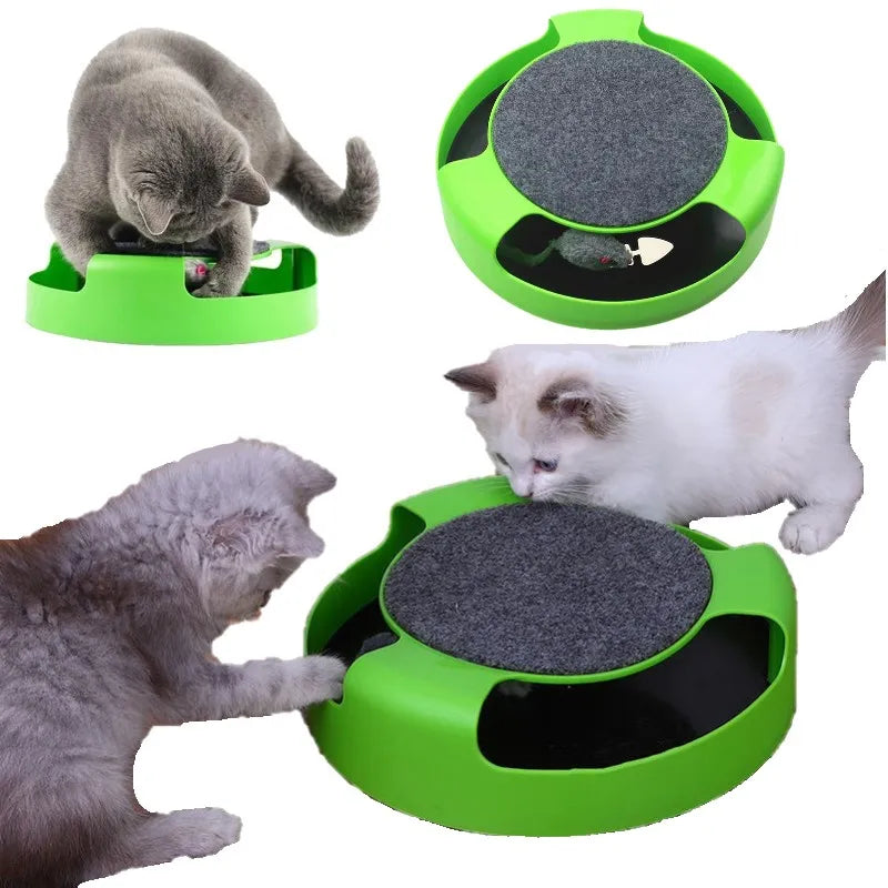 Interactive Cat Toy Turntable Roller with Mouse Track - Intelligence Training & Scratching - Funny Games - Pet Toy Accessories