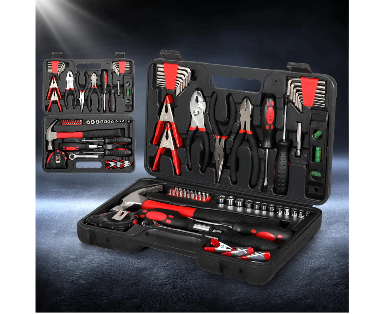 "70-Piece Household Toolbox Set with Durable Hard Case - Black"