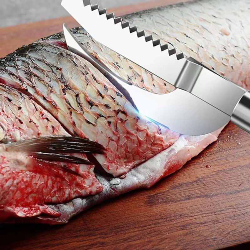 3-in-1 Stainless Steel Fish Scale Knife: Cut, Scrape, and Dig Fish with Ease!