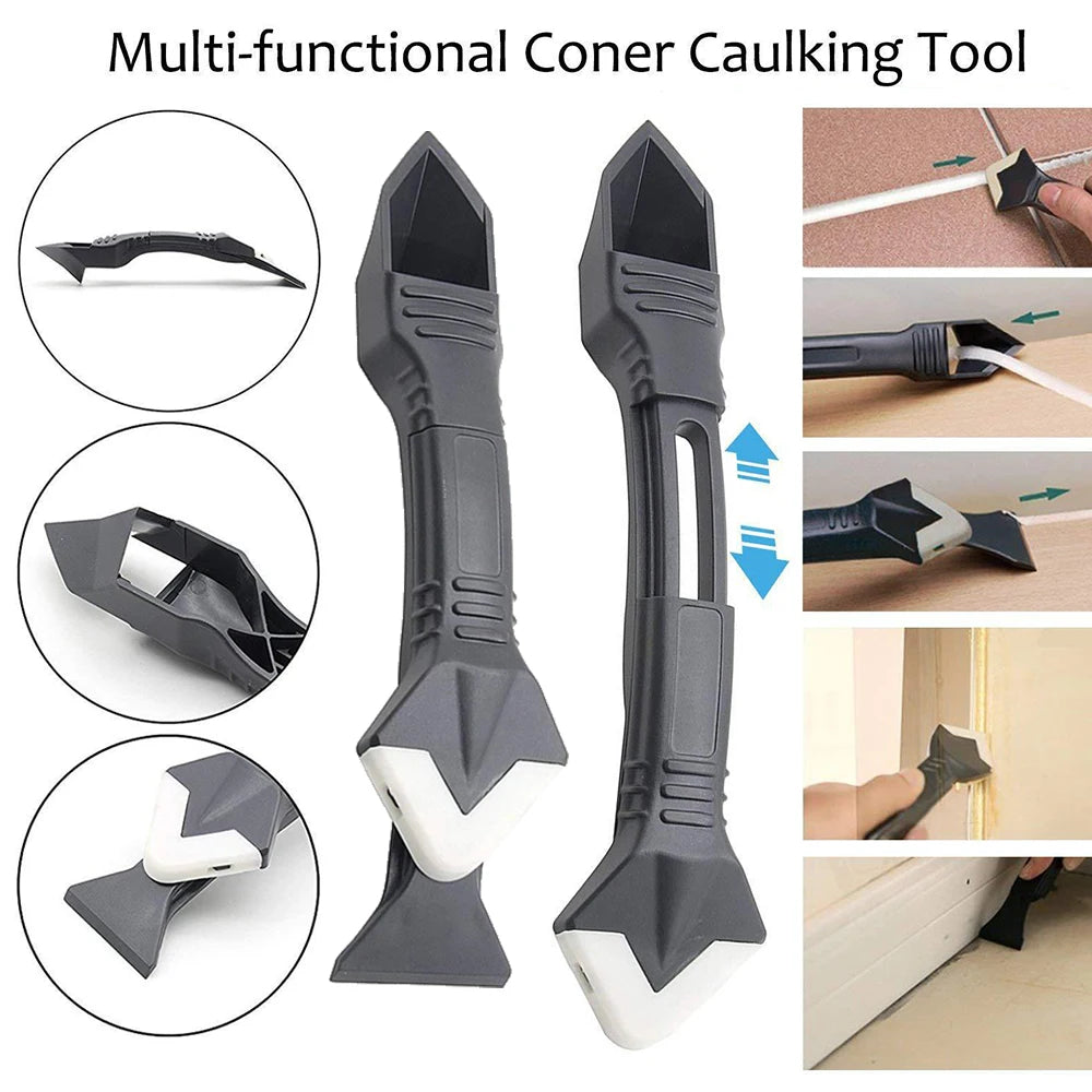 5-in-1 Silicone Caulking and Grout Tool Set for Smooth Finish and Mould Removal