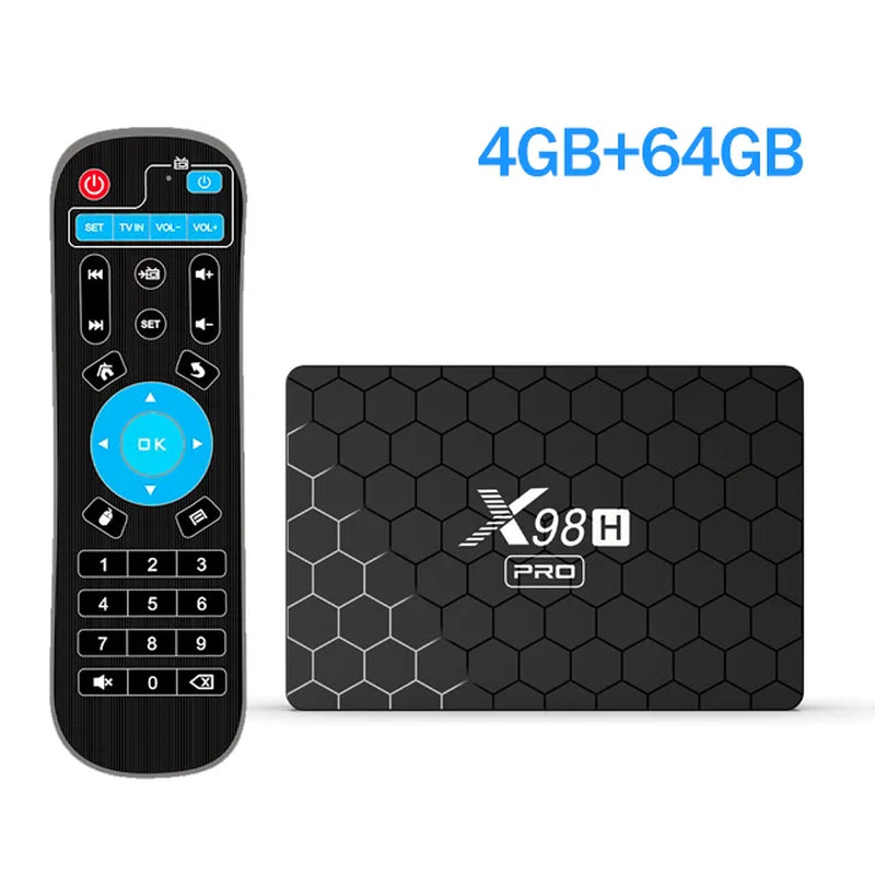 Upgrade your Entertainment with X98H PRO Android 12 Smart TV Box - 4GB RAM, 64GB Storage, Dual Wifi, BT5.0, 4K HD Media Player