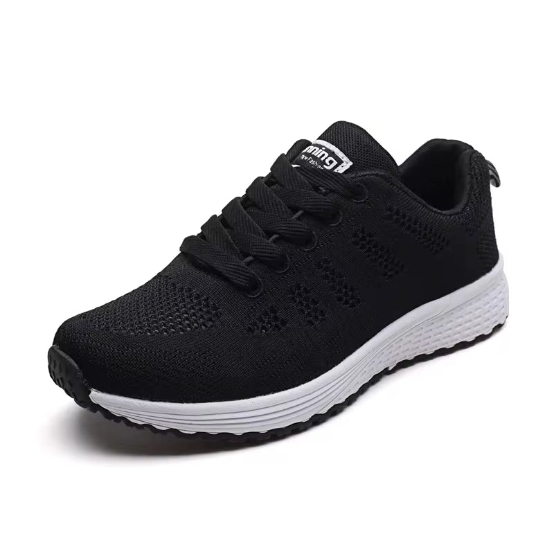 Fashionable Breathable Women's Casual Mesh Sneakers - White Vulcanized Gym Shoes