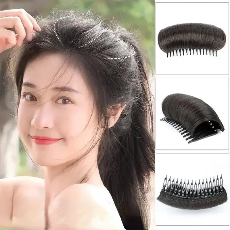 "Volumizing Hair Cushion Pad for Women - Invisible Synthetic Hair Base Clip for Fluffy Bun Hairstyles"