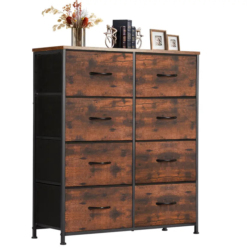 Tall Fabric Storage Tower Dresser with 8 Drawers - Stylish Organizer for Bedroom, Closet, Entryway