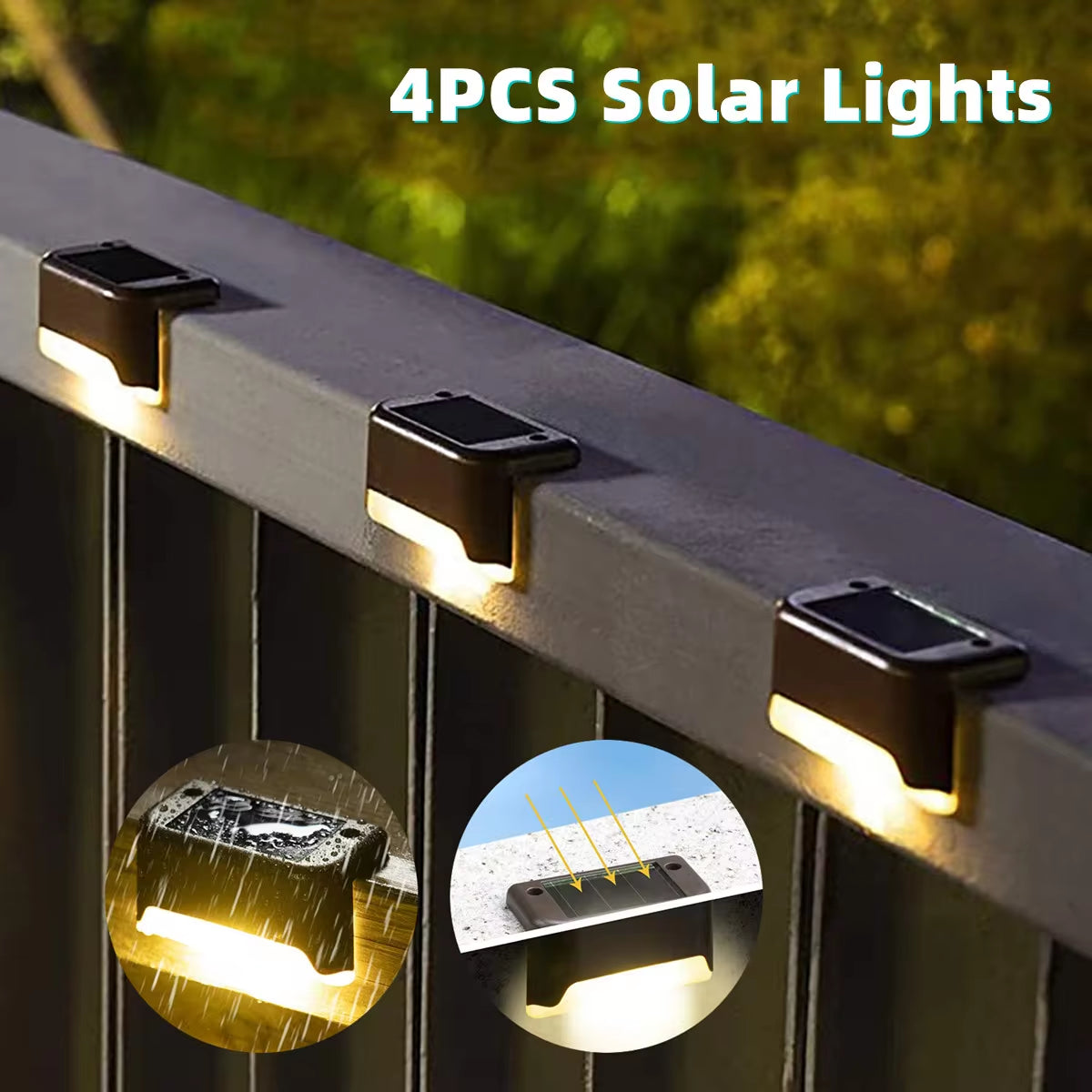 "Waterproof Solar LED Stair Lights for Garden, Patio, Yard - Outdoor Step Deck Lighting"