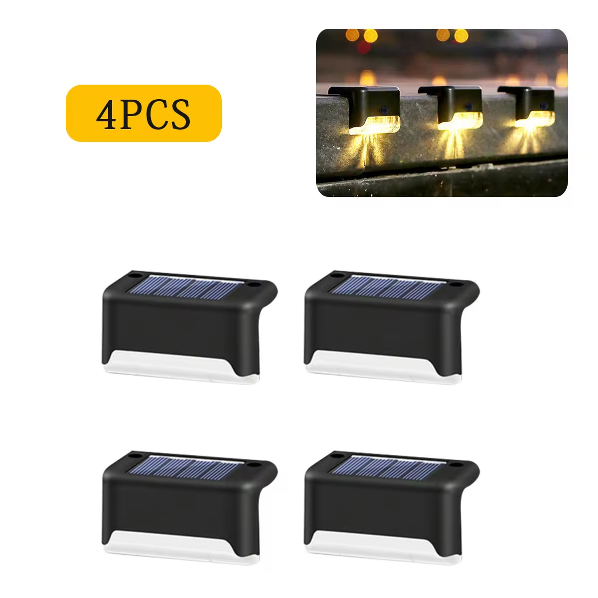 "Waterproof Solar LED Stair Lights for Garden, Patio, Yard - Outdoor Step Deck Lighting"