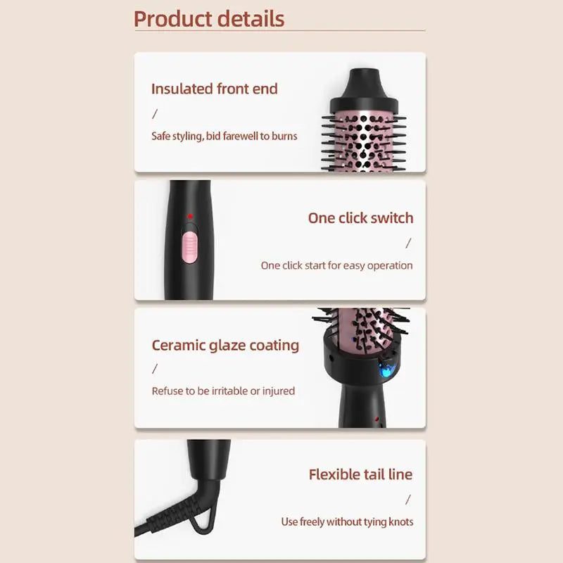 Professional title: 
"Professional Wavy Thermal Round Brush - Ionic Heated Blowout Dryer Brush for Natural Curls, Dual Voltage Hair Styling Tool for Women & Girls"