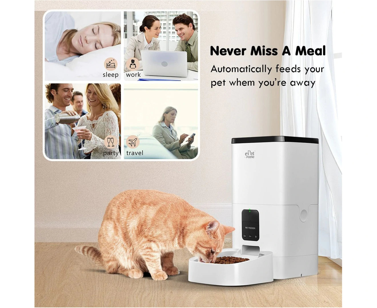 "Smart Petscene 6L Wi-Fi Enabled Automatic Pet Feeder with App Control"