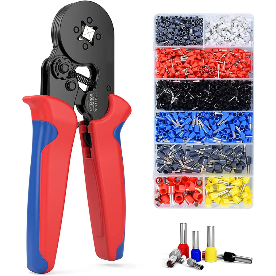 Ratchet Wire Crimping Tool Kit with Tubular Terminals Clamp