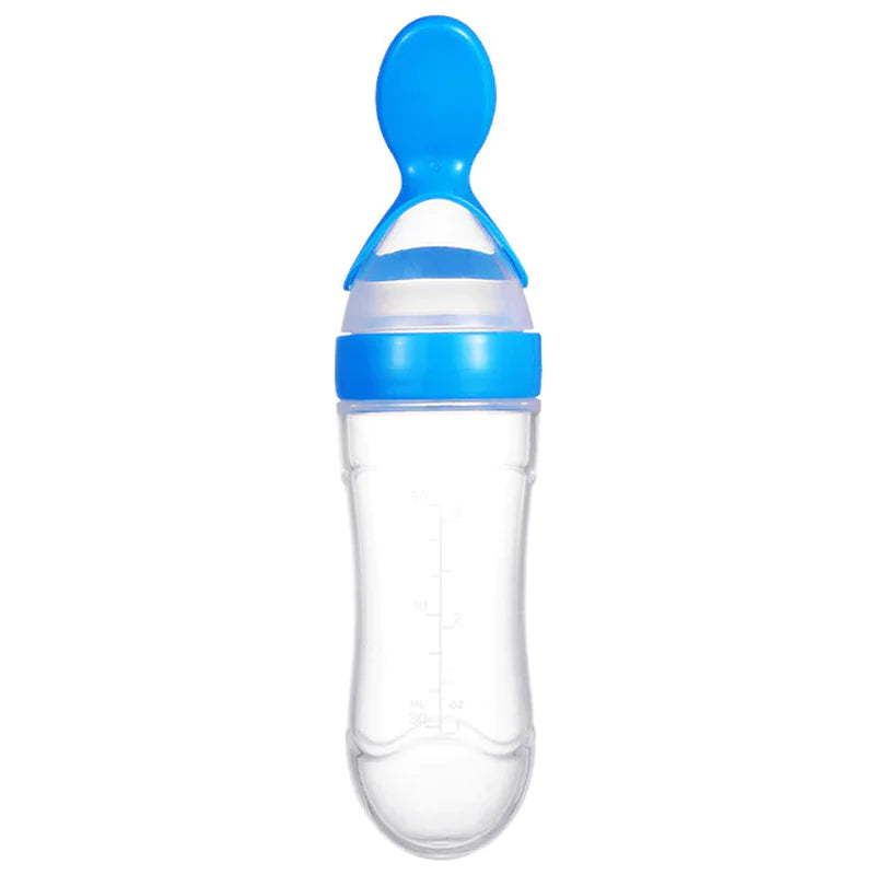 "Squeeze Feeding Bottle: Silicone Newborn Baby Rice Spoon & Cereal Food Feeder Set"