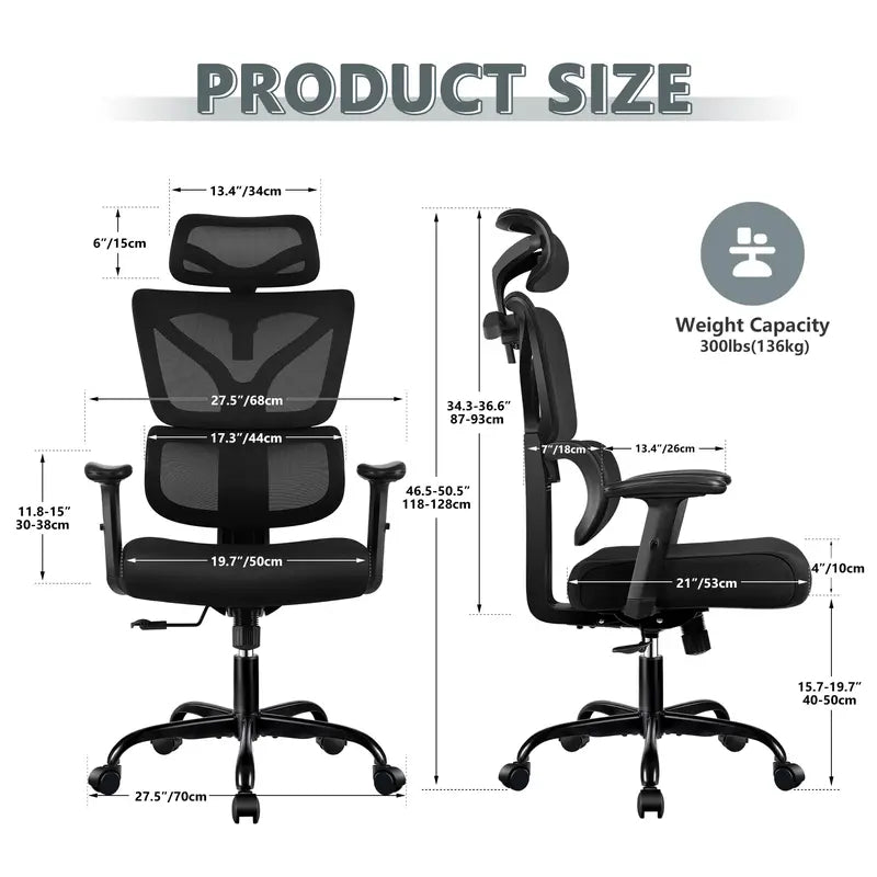 Luxury Ergonomic Office Chair with High Back, Reclining Feature, and Lumbar Support