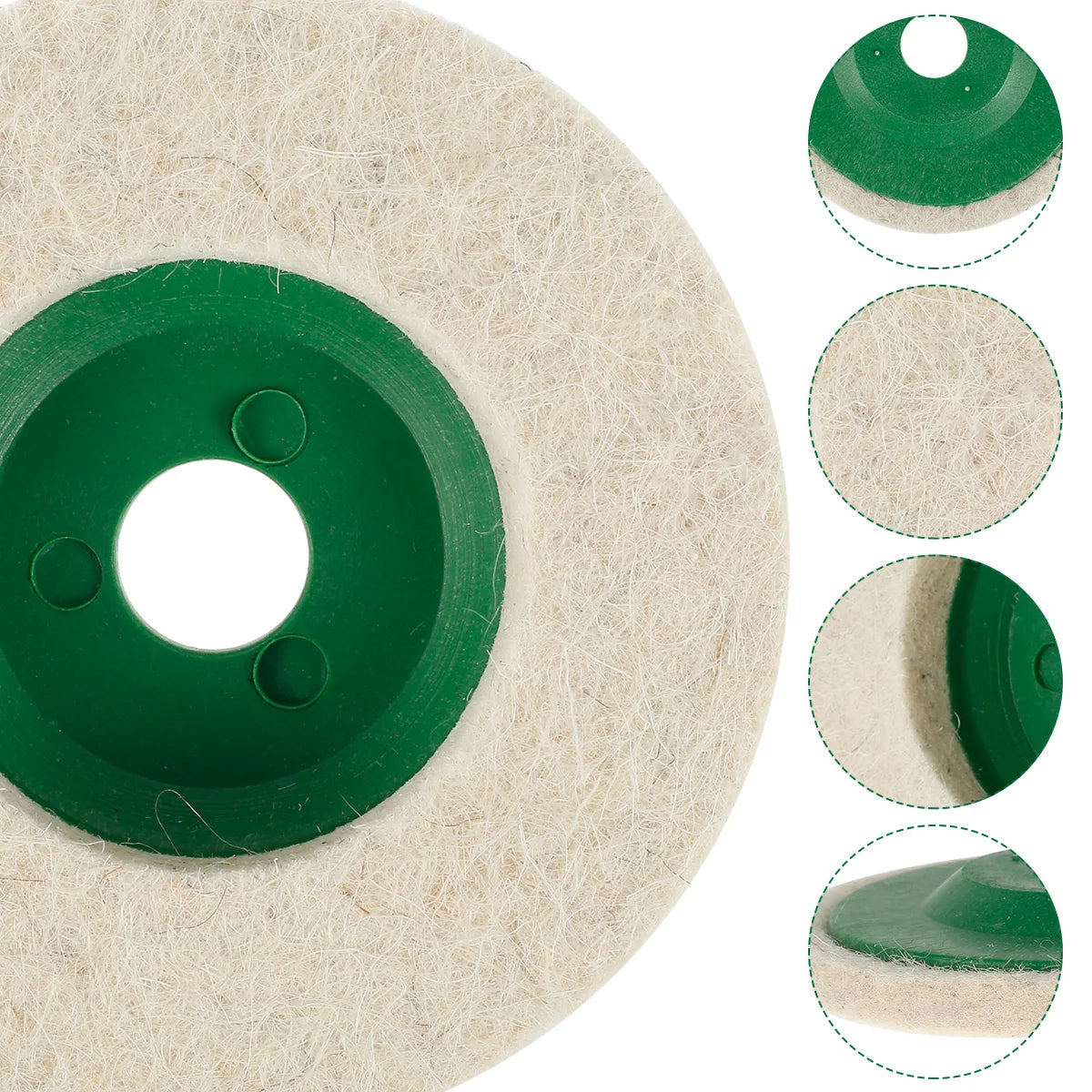 Wool Polishing Wheel Buffing Pads - Set of 10, Angle Grinder Accessories for Car Maintenance