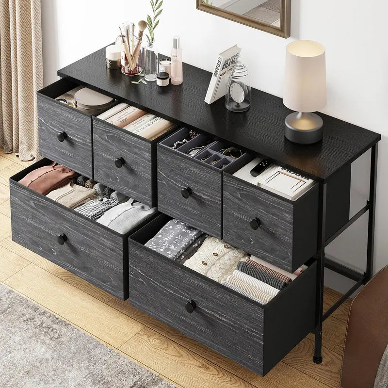 "Raybee Furniture 6-Drawer Dresser with High Space Utilization - Perfect for Closet, Living Room, or Playroom!"