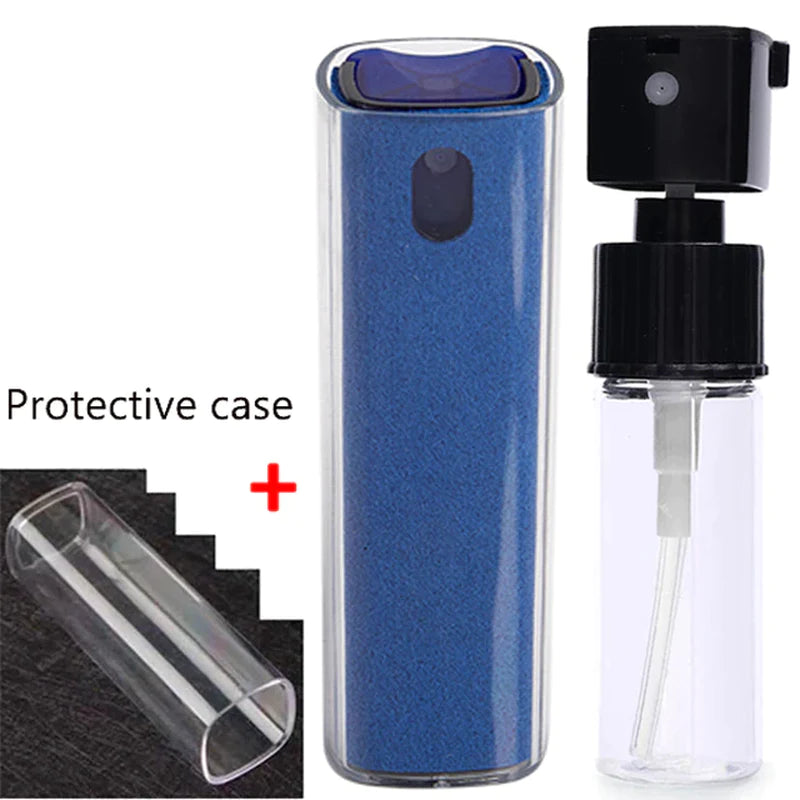 "2-in-1 Microfiber Screen Cleaner Spray Set for Mobile Phones, iPads, Computers, and Glasses"