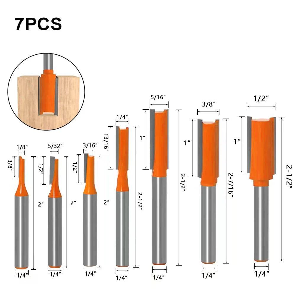 "Premium Set of Flush Trim Router Bits for Precision Woodworking"