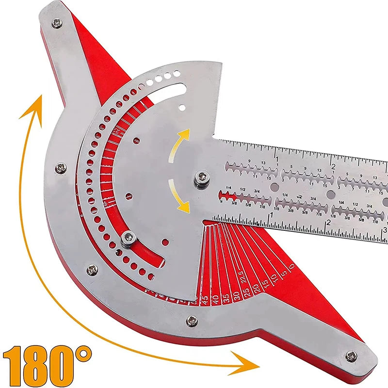 "Professional Stainless Steel Protractor & Angle Gauge Ruler"