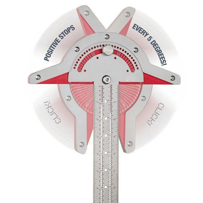 "Professional Stainless Steel Protractor & Angle Gauge Ruler"