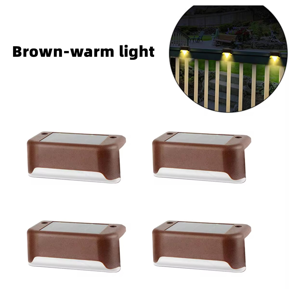 "Waterproof Solar LED Stair Lights for Garden, Patio, Yard - Outdoor Step Deck Lighting"