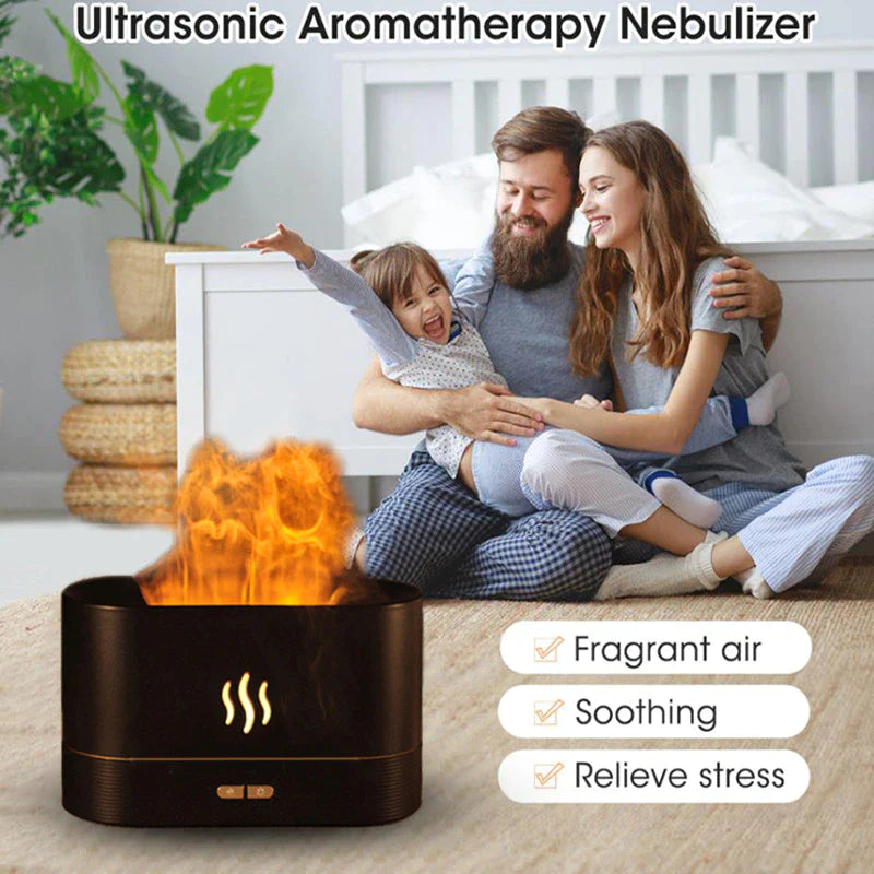 "Flame Air Humidifier: 2022 New USB Aroma Diffuser for Home and Office"