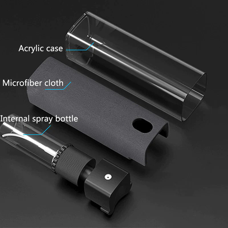 "2-in-1 Microfiber Screen Cleaner Spray Set for Mobile Phones, iPads, Computers, and Glasses"