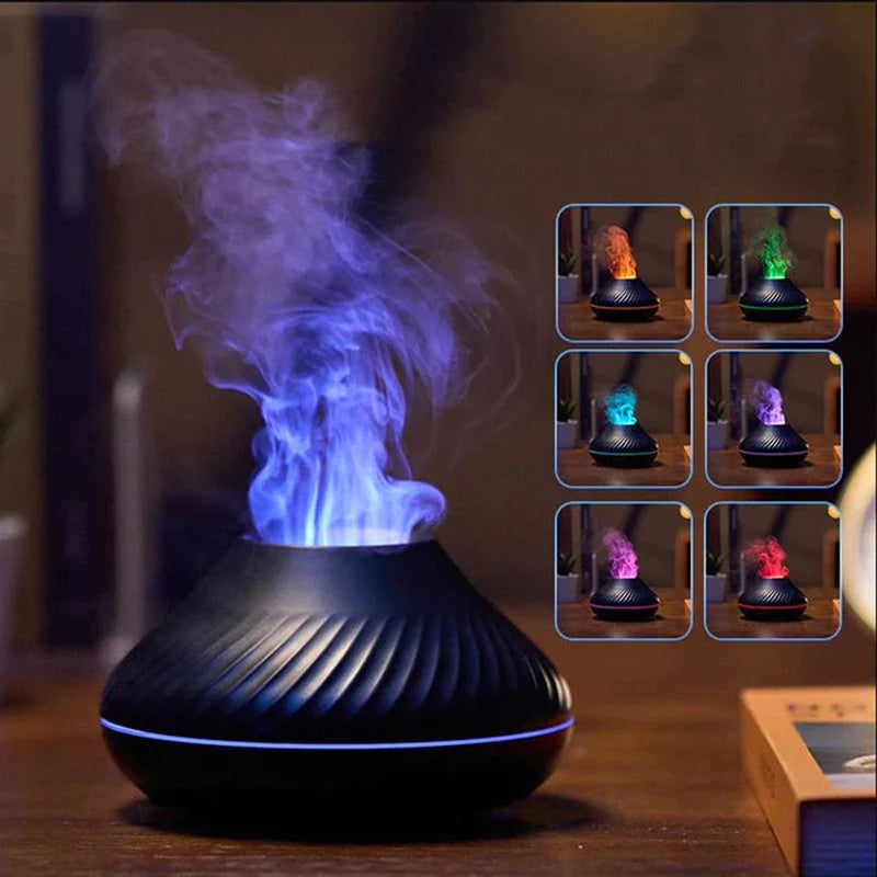 "Flame Air Humidifier: 2022 New USB Aroma Diffuser for Home and Office"