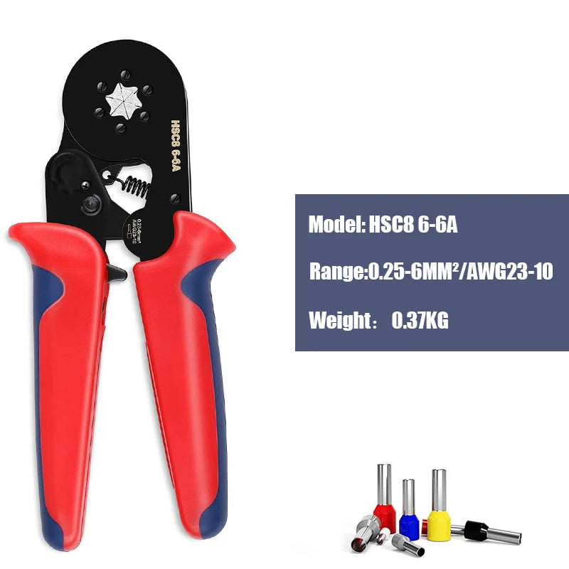 Ratchet Wire Crimping Tool Kit with Tubular Terminals Clamp