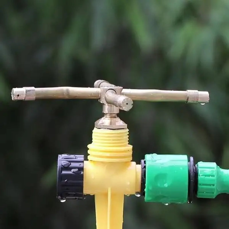 "360 Degree Auto-Rotating Garden Sprinkler with Brass Sprayer"