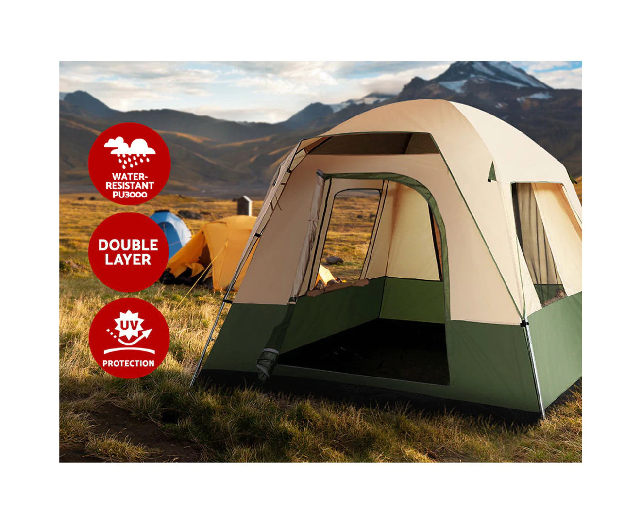 "Spacious 4-Person Canvas Camping Tent for Family Adventures"