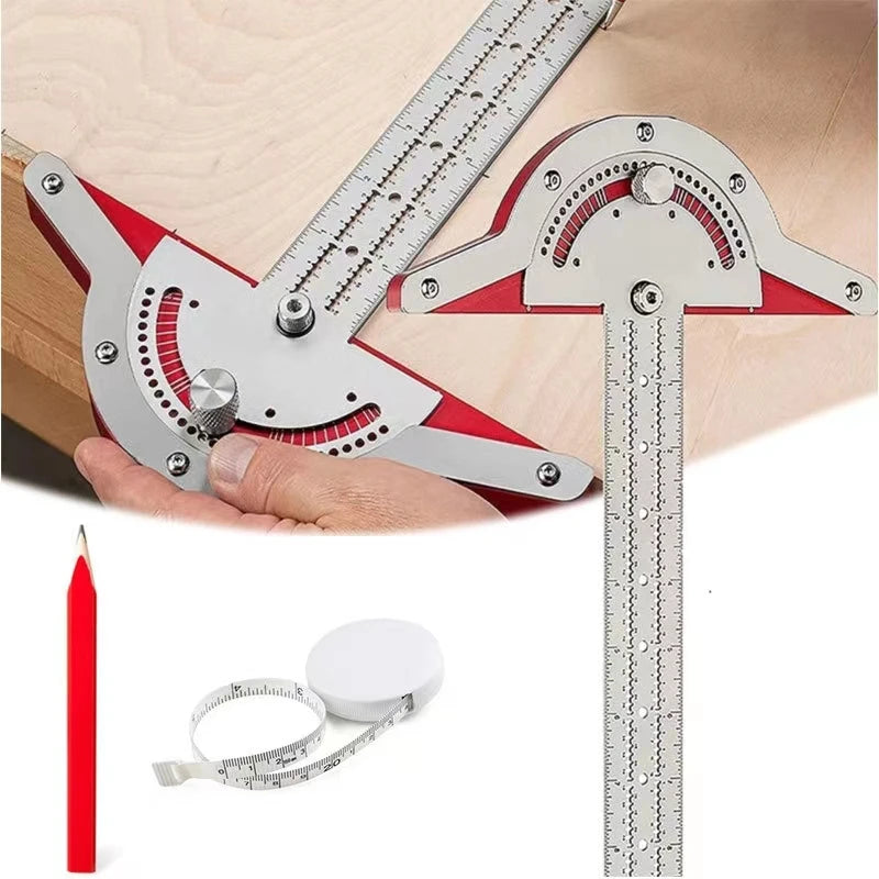 "Professional Stainless Steel Protractor & Angle Gauge Ruler"