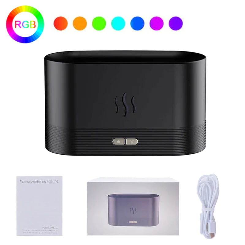 "Flame Air Humidifier: 2022 New USB Aroma Diffuser for Home and Office"