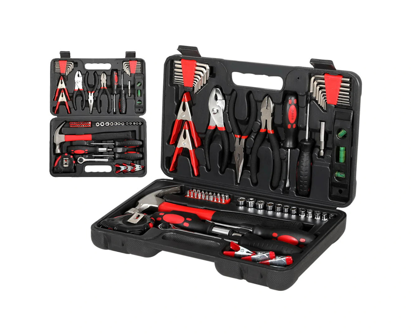 "70-Piece Household Toolbox Set with Durable Hard Case - Black"