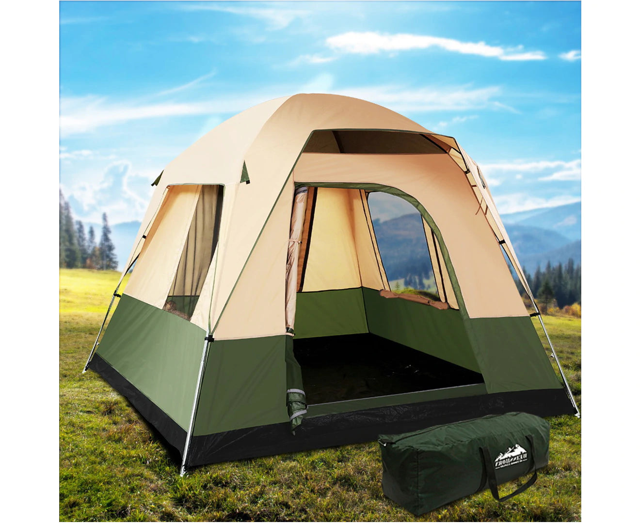 "Spacious 4-Person Canvas Camping Tent for Family Adventures"