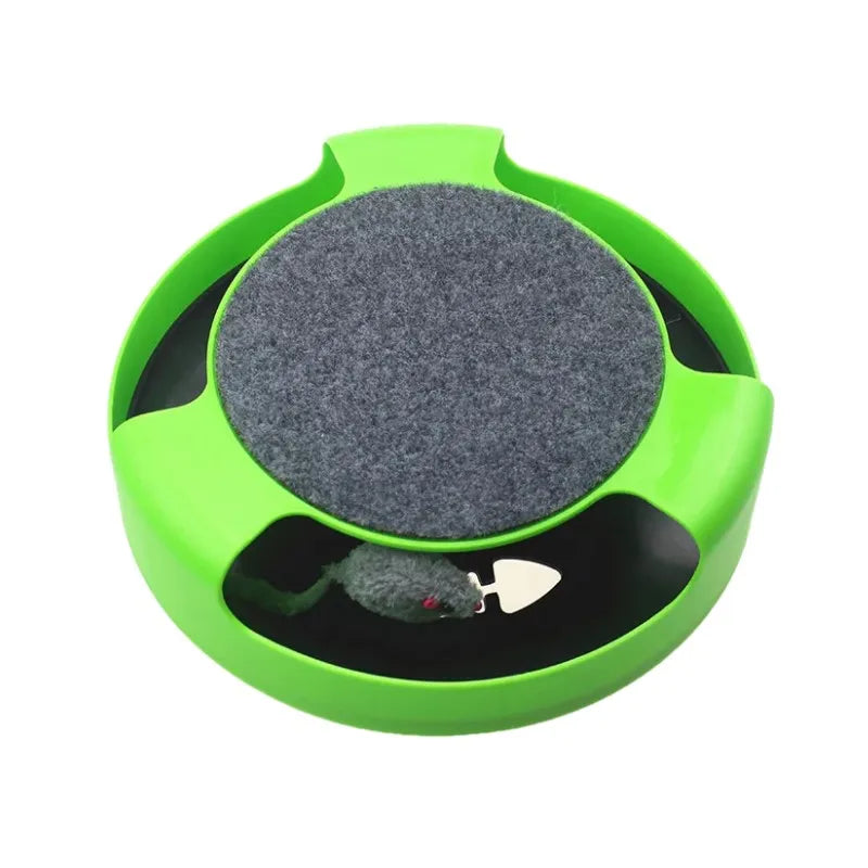 Interactive Cat Toy Turntable Roller with Mouse Track - Intelligence Training & Scratching - Funny Games - Pet Toy Accessories