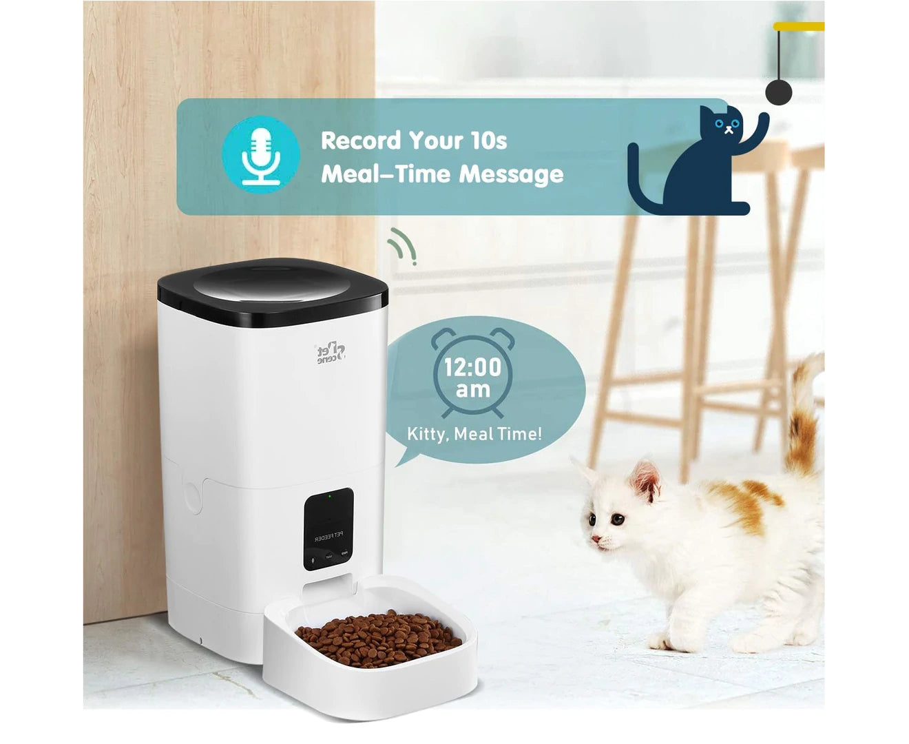 "Smart Petscene 6L Wi-Fi Enabled Automatic Pet Feeder with App Control"