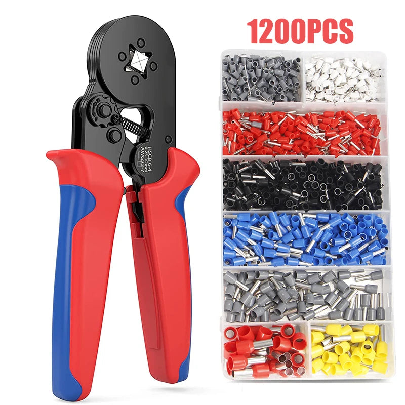 Ratchet Wire Crimping Tool Kit with Tubular Terminals Clamp