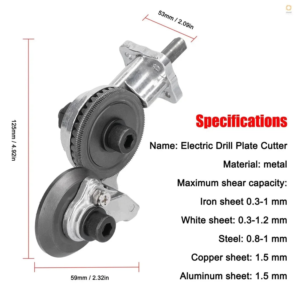 "Double Headed Electric Metal Cutter Attachment for Drills - Cut Plates with Ease!"