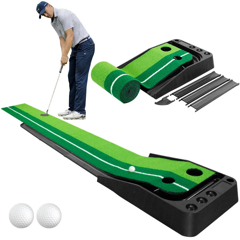 "Portable Indoor Golf Putting Green with Ball Return - Practice like a Pro at Home! Includes 2 Free Golf Balls"