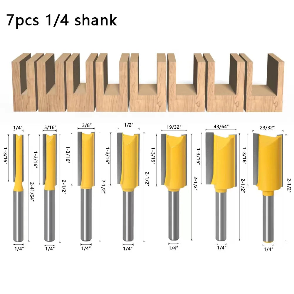 "Premium Set of Flush Trim Router Bits for Precision Woodworking"