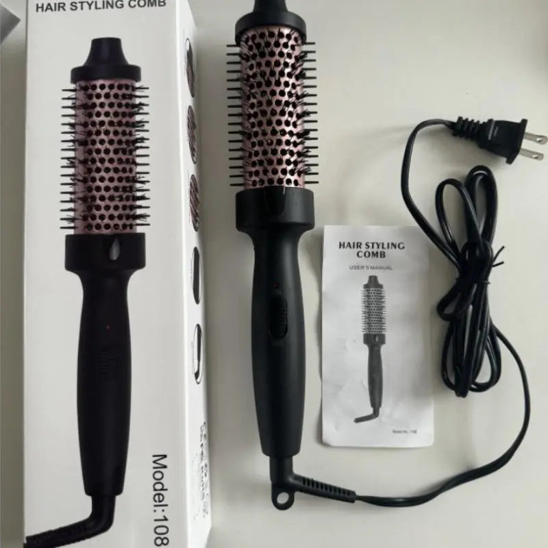 Professional title: 
"Professional Wavy Thermal Round Brush - Ionic Heated Blowout Dryer Brush for Natural Curls, Dual Voltage Hair Styling Tool for Women & Girls"