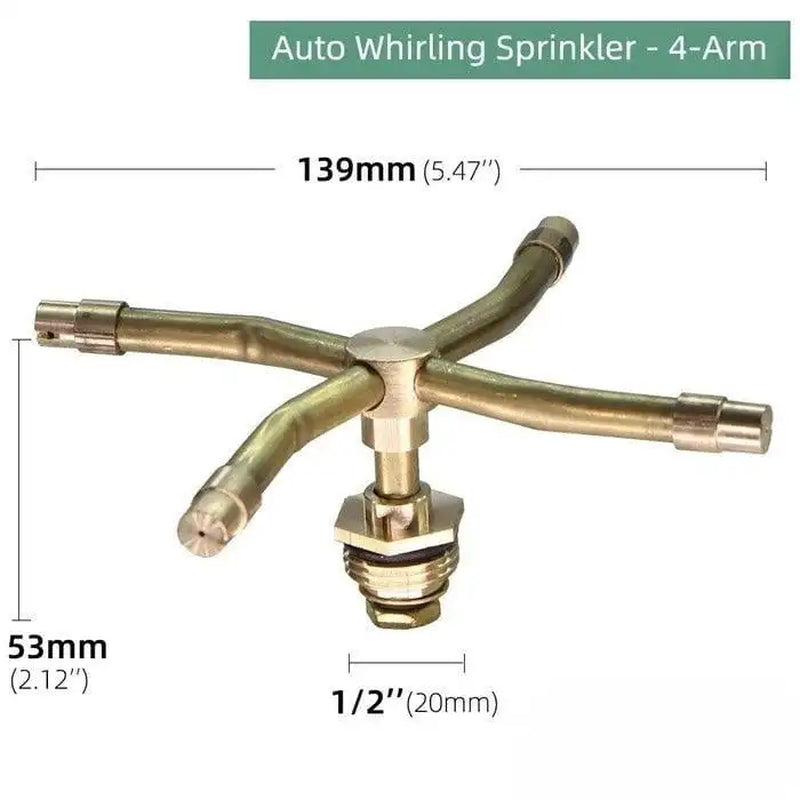 "360 Degree Auto-Rotating Garden Sprinkler with Brass Sprayer"