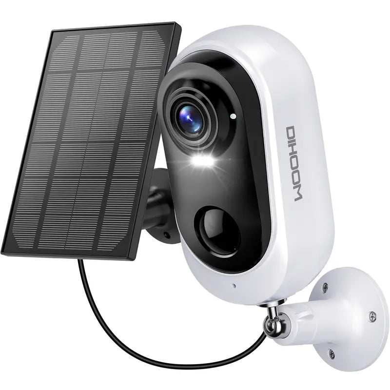 Wireless Solar Powered Indoor/Outdoor Security Camera with Color Night Vision and AI Detection