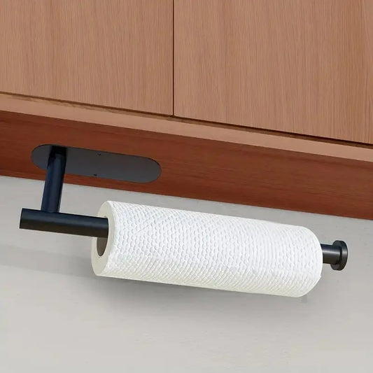 "Space-Saving Stainless Steel Paper Towel Holder - Kitchen & Bathroom Organizer and Decor"