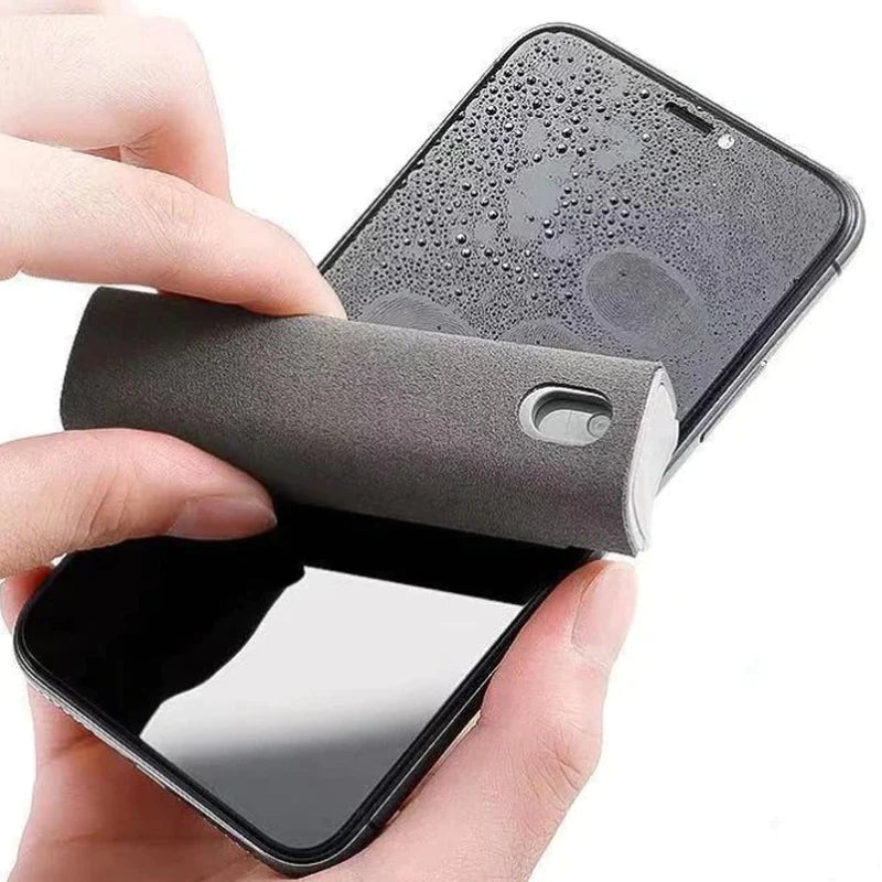 "2-in-1 Microfiber Screen Cleaner Spray Set for Mobile Phones, iPads, Computers, and Glasses"