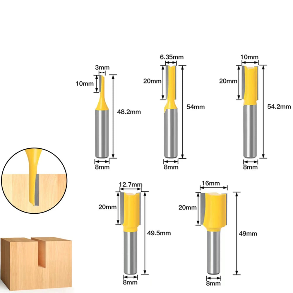 "Premium Set of Flush Trim Router Bits for Precision Woodworking"