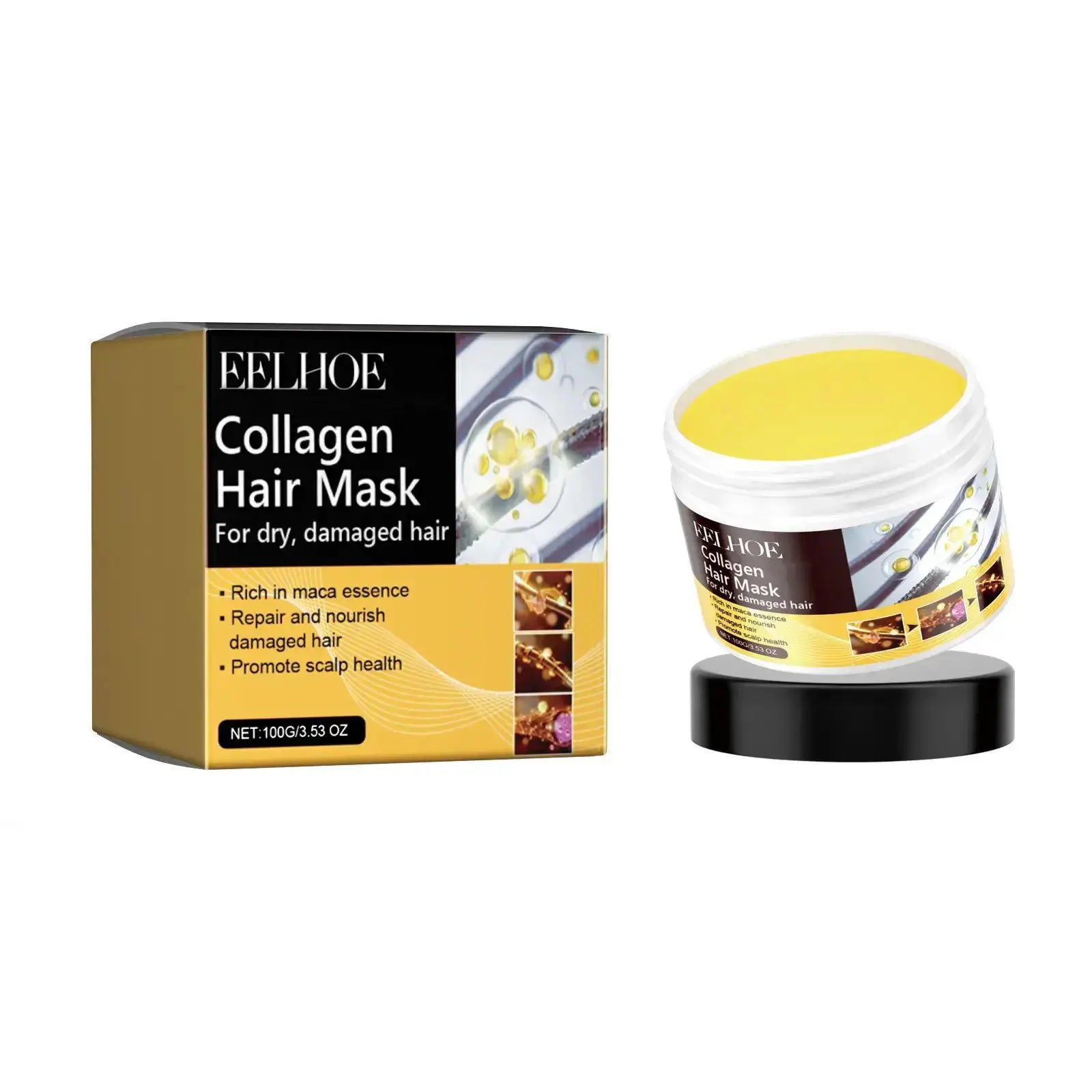 Revitalizing Collagen Hair Mask for Hydrating and Nourishing Dry, Damaged Hair - Unisex Haircare Treatment