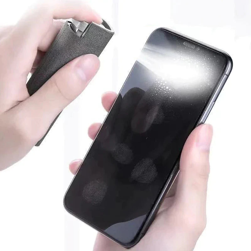 "2-in-1 Microfiber Screen Cleaner Spray Set for Mobile Phones, iPads, Computers, and Glasses"