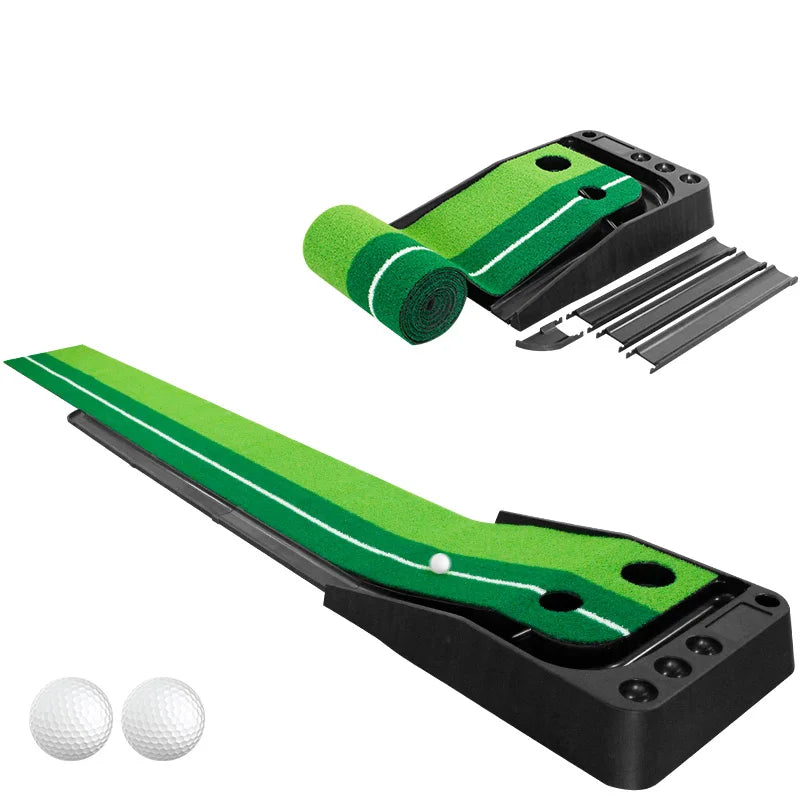 "Portable Indoor Golf Putting Green with Ball Return - Practice like a Pro at Home! Includes 2 Free Golf Balls"