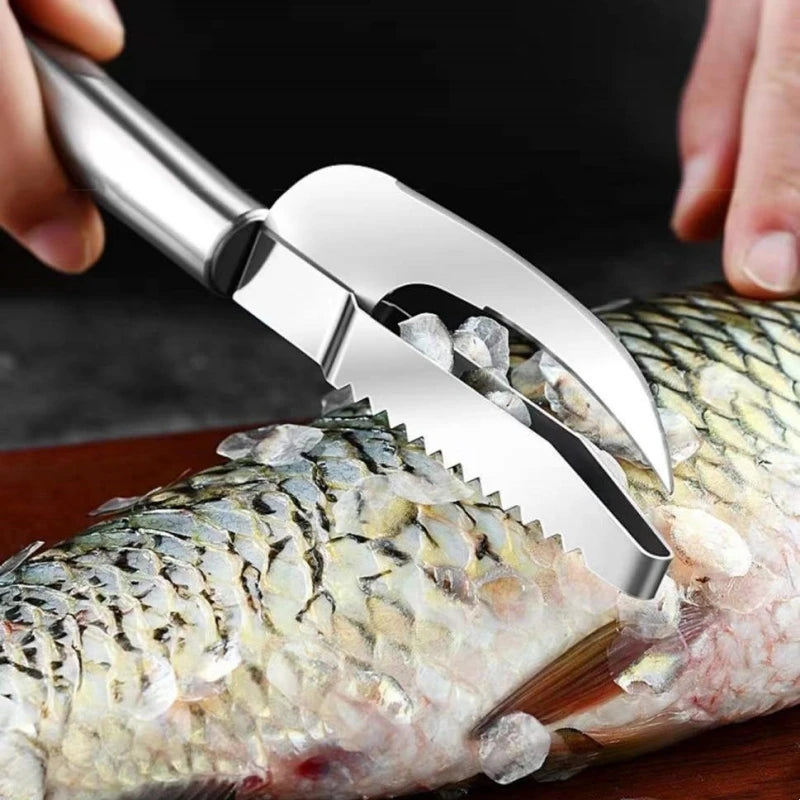 3-in-1 Stainless Steel Fish Scale Knife: Cut, Scrape, and Dig Fish with Ease!